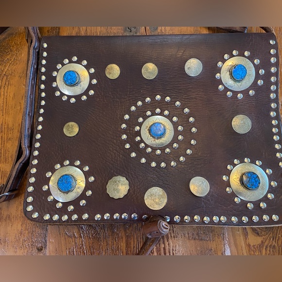 Moroccan Handmade Leather Bag - Picture 3 of 14